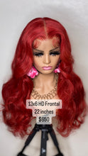 Load image into Gallery viewer, 22in Red Body Wave 13x6 HD WIG